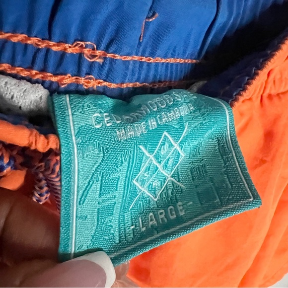 BUNDLE of 2 Primark Cedarwood State Orange and Black Swim Trunk Shorts SZ L - Picture 7 of 8
